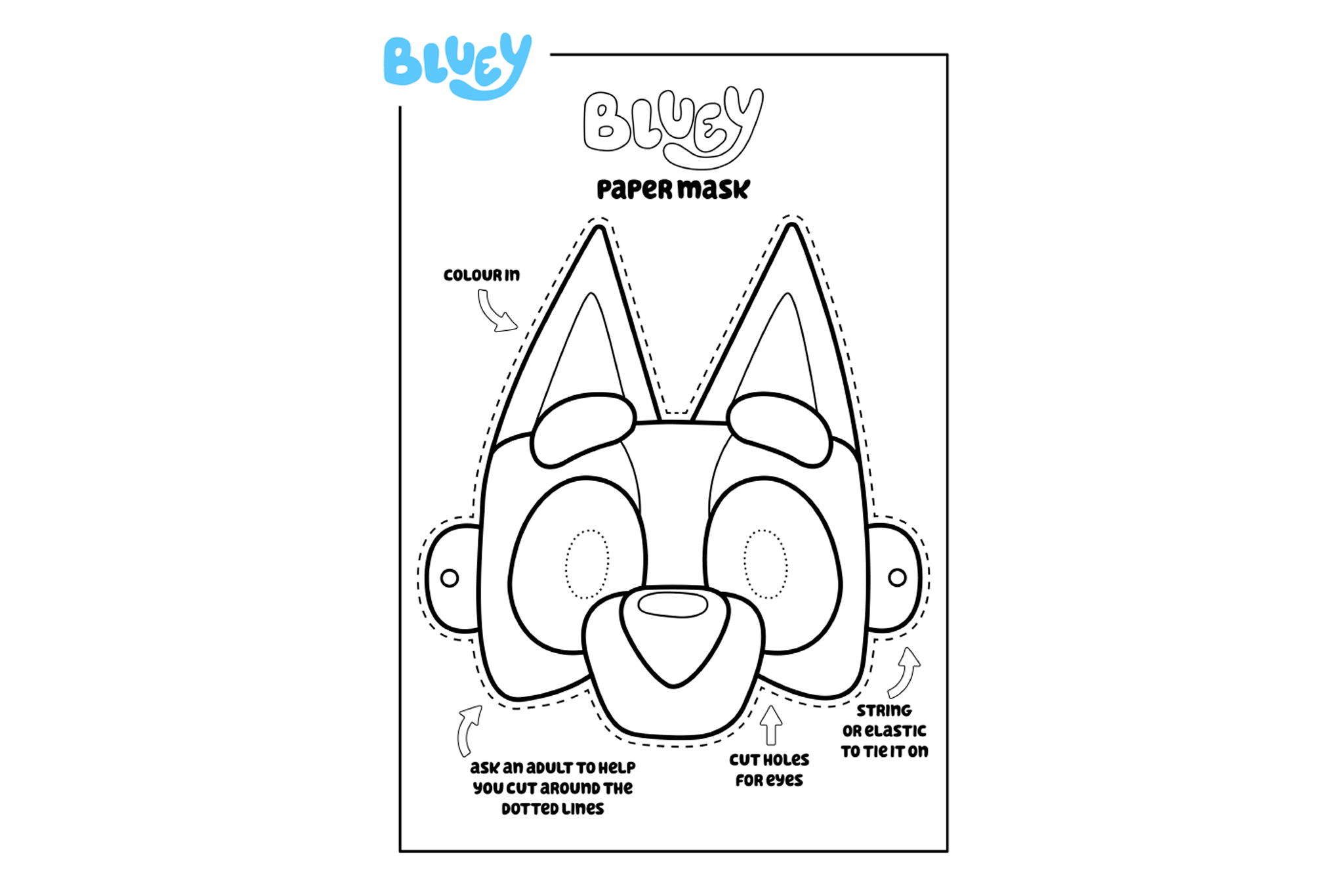Bluey maske